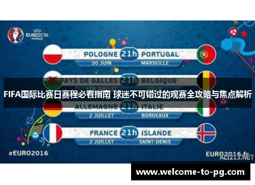 FIFA国际比赛日赛程必看指南 球迷不可错过的观赛全攻略与焦点解析 FIFA国际比赛日赛程必看指南 球迷不可错过的观赛全攻略与焦点解析